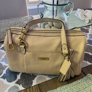 Coach F26121 Cream Pebbled Leather Satchel – Gently Loved